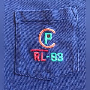 CUSTOM Polo Ralph Lauren Navy Blue Mesh Shirt with Embroidered CP-93
